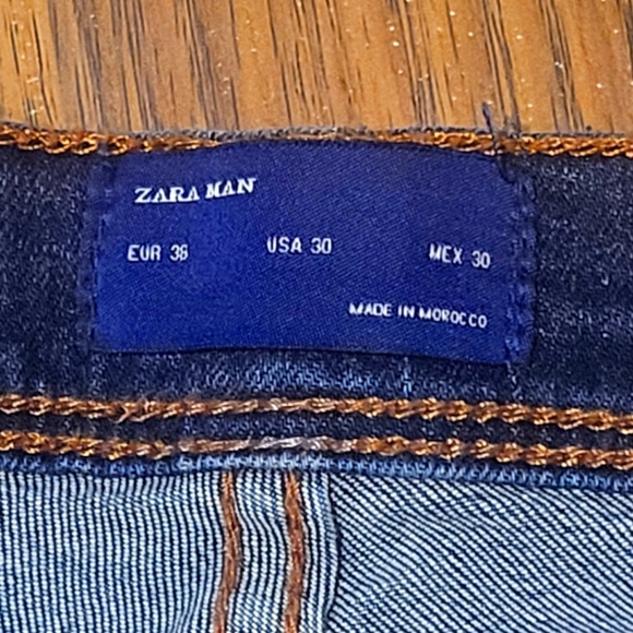 Zara Man Dark Wash Denim Jeans Mens W30L30 A65 - Picture 5 of 10